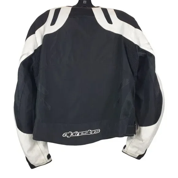 ALPINESTARS Jacket Adult XL White Black Spell Out Motorcycle Full Zip w/ Armour - Picture 13 of 14